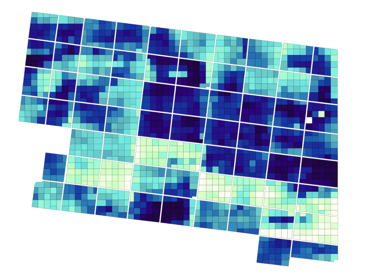 half-acre grid water demand map visual detail